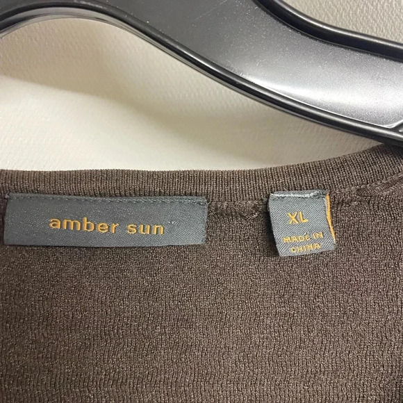 Amber Sun brown cardigan eyelet closure size XL - Picture 6 of 7